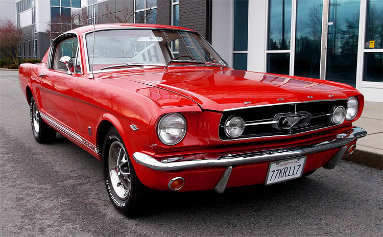 1965 mustang fastback red