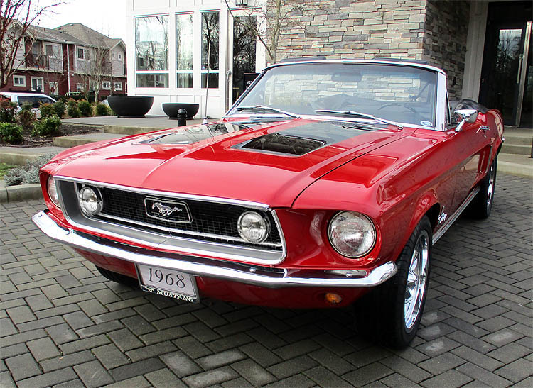 1968 Red Mustang Convertible White Rock